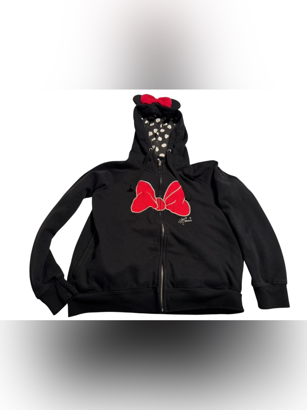 Disney Store Minnie Mouse zip up sweater women’s size Small